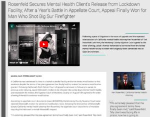 California mental health attorney rosenfeld | Win on appeals | Release from mental health clinic