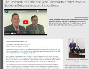 california attorney ken rosenfeld | case dismissal former mayor stockton california assistant sharon simas | politician lawyer | high-profile attorney | celebrity attorney 